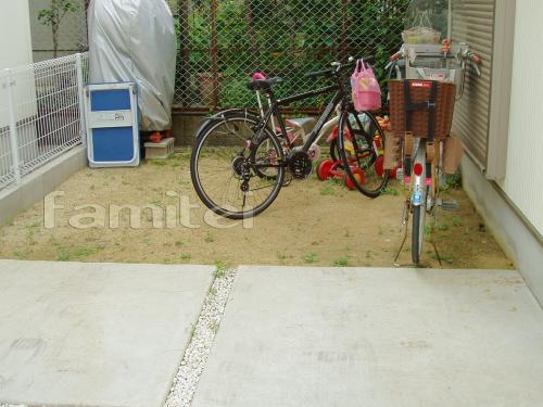 自転車置き場をコンクリートへリフォーム 自転車置き場をコンクリートへリフォーム