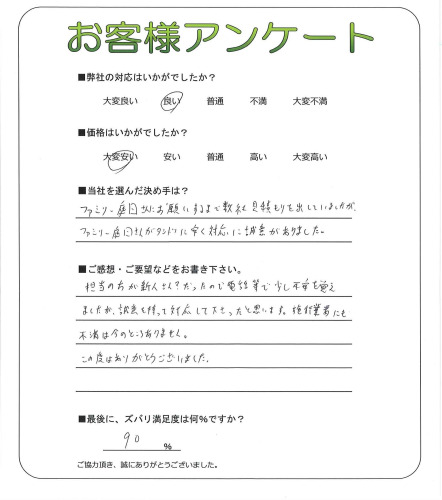 工事の感想を聞かせてください。