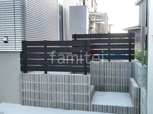 ブロック塀 (化粧ブロック) ユニソン アルタ 人工木・樹脂 フェンス(木調) F&F マイティウッド デコll 目隠し 木調・ラティス 樹脂