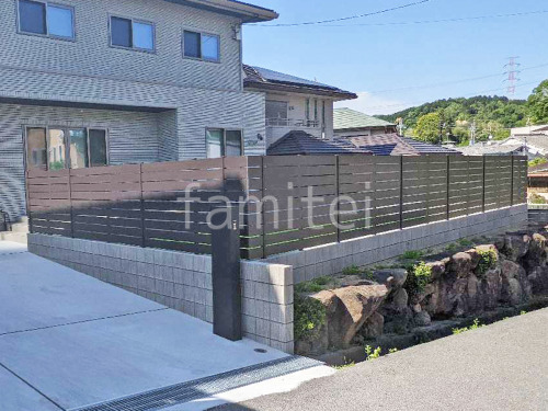 ブロック塀 (化粧ブロック) ユニソン エリダ 人工木・樹脂 フェンス(木調) F&F マイティウッド ベーシック極 目隠し 木調・ラティス 樹脂