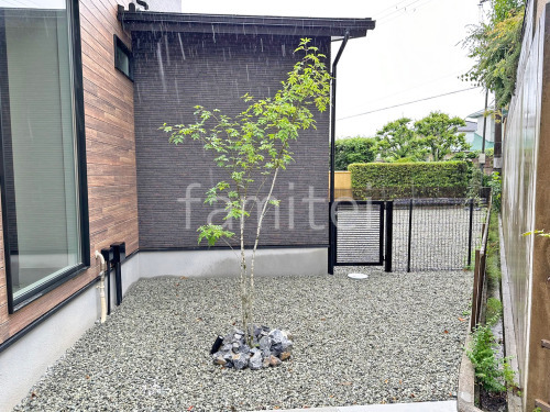 シンボルツリー 落葉樹 アオダモ 植栽 ロックガーデン 栗石敷き
