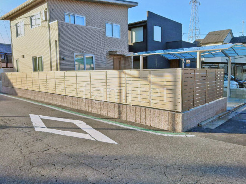 ブロック塀 (化粧ブロック) ユニソン シャモティ アルミ形材 フェンス LIXIL AB YS3型 横スリット3 目隠し