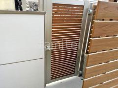 片開き 門扉 YKKAP 木製調 ルシアスYS1型 横スリット