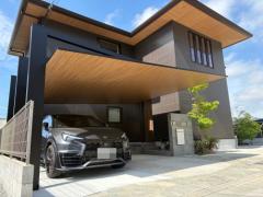 カーポート2台(ワイド) ツイン LIXIL 木製調 カーポートSC 後方支持 フラット屋根 後ろ柱 吊り下げ屋根