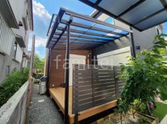 施工例画像:YKKAP 1階テラス屋根 2階ベランダ屋根 ソラリアF