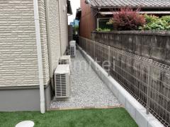 犬走り 防犯砂利敷き バラス砕石 防草シート加工
