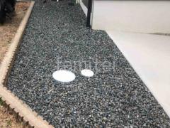 犬走り 防犯砂利敷き バラス砕石 防草シート加工
